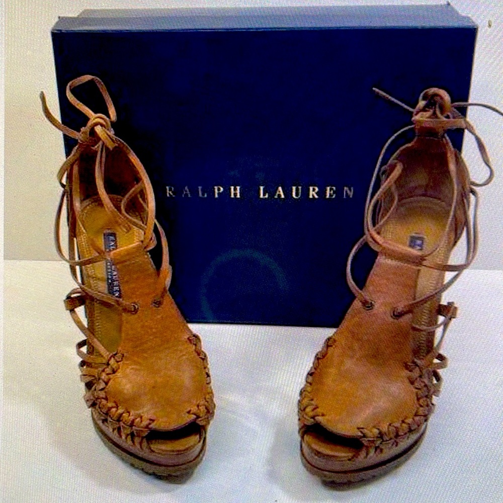 Ralph Lauren Sherene Vintage leather platform sandals